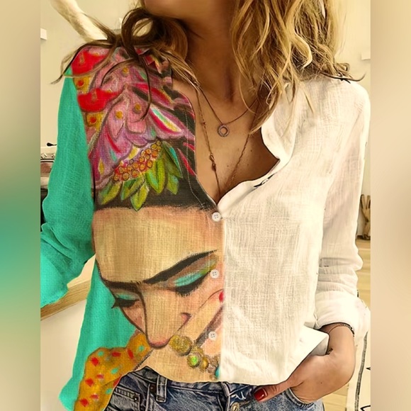 Tops - Frida Linen Shirt Size 12